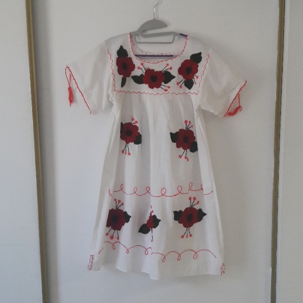 White Floral Huipil